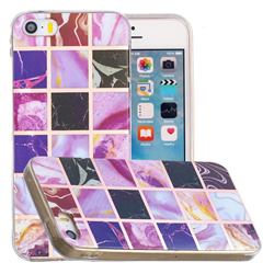 Square Puzzle Painted Marble Electroplating Protective Case for iPhone SE 5s 5
