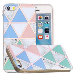 Fresh Triangle Painted Marble Electroplating Protective Case for iPhone SE 5s 5