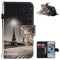 City Night View PU Leather Wallet Case for iPhone SE 5s 5