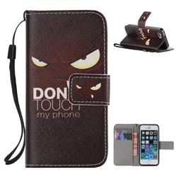 Angry Eyes PU Leather Wallet Case for iPhone SE 5s 5