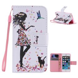 Petals and Cats PU Leather Wallet Case for iPhone SE 5s 5