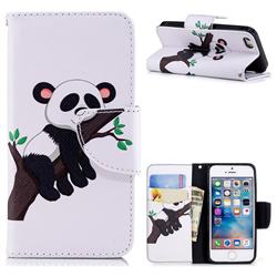 Tree Panda Leather Wallet Case for iPhone SE 5s 5