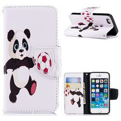 Football Panda Leather Wallet Case for iPhone SE 5s 5