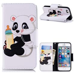 Baby Panda Leather Wallet Case for iPhone SE 5s 5