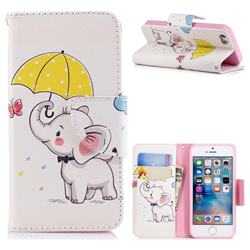 Umbrella Elephant Leather Wallet Case for iPhone SE 5s 5