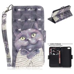 Cat Embrace 3D Painted Leather Wallet Phone Case for iPhone SE 5s 5