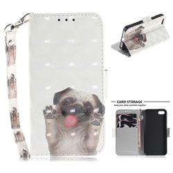Pug Dog 3D Painted Leather Wallet Phone Case for iPhone SE 5s 5