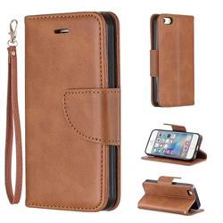 Classic Sheepskin PU Leather Phone Wallet Case for iPhone SE 5s 5 - Brown