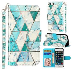 Stitching Marble 3D Leather Phone Holster Wallet Case for iPhone SE 5s 5
