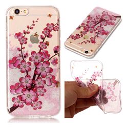 Branches Plum Blossom Super Clear Flash Powder Shiny Soft TPU Back Cover for iPhone 6s 6 6G(4.7 inch)
