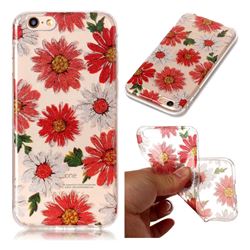 Red Daisy Super Clear Flash Powder Shiny Soft TPU Back Cover for iPhone 6s 6 6G(4.7 inch)