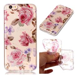 Blossom Peony Super Clear Flash Powder Shiny Soft TPU Back Cover for iPhone 6s 6 6G(4.7 inch)