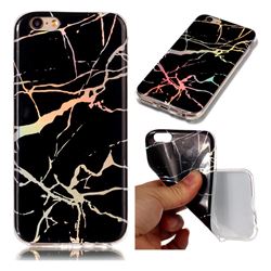 Color Plating Marble Pattern Soft TPU Case for iPhone 6s 6 6G(4.7 inch) - Black