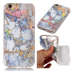 Color Plating Marble Pattern Soft TPU Case for iPhone 6s 6 6G(4.7 inch) - Gold
