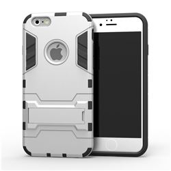 Armor Premium Tactical Grip Kickstand Shockproof Dual Layer Rugged Hard Cover for iPhone 6s 6 6G(4.7 inch) - Silver