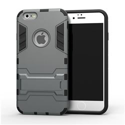 Armor Premium Tactical Grip Kickstand Shockproof Dual Layer Rugged Hard Cover for iPhone 6s 6 6G(4.7 inch) - Gray