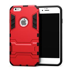 Armor Premium Tactical Grip Kickstand Shockproof Dual Layer Rugged Hard Cover for iPhone 6s 6 6G(4.7 inch) - Wine Red