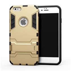 Armor Premium Tactical Grip Kickstand Shockproof Dual Layer Rugged Hard Cover for iPhone 6s 6 6G(4.7 inch) - Golden