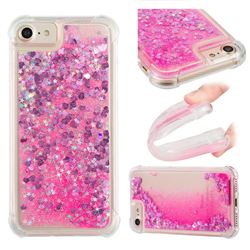 Dynamic Liquid Glitter Sand Quicksand TPU Case for iPhone 6s 6 6G(4.7 inch) - Pink Love Heart