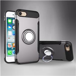 Armor Anti Drop Carbon PC + Silicon Invisible Ring Holder Phone Case for iPhone 6s 6 6G(4.7 inch) - Grey