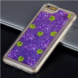 Purple Grape Glassy Glitter Quicksand Dynamic Liquid Soft Phone Case for iPhone 6s 6 6G(4.7 inch)