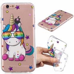 Glasses Unicorn Clear Varnish Soft Phone Back Cover for iPhone 6s 6 6G(4.7 inch)