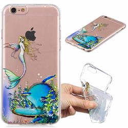 Mermaid Clear Varnish Soft Phone Back Cover for iPhone 6s 6 6G(4.7 inch)