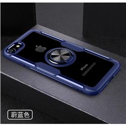 Acrylic Glass Carbon Invisible Ring Holder Phone Cover for iPhone 6s 6 6G(4.7 inch) - Azure