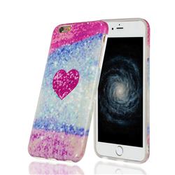 Glitter Rose Heart Marble Clear Bumper Glossy Rubber Silicone Phone Case for iPhone 6s 6 6G(4.7 inch)