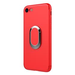Anti-fall Invisible 360 Rotating Ring Grip Holder Kickstand Phone Cover for iPhone 6s 6 6G(4.7 inch) - Red