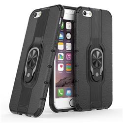 Alita Battle Angel Armor Metal Ring Grip Shockproof Dual Layer Rugged Hard Cover for iPhone 6s 6 6G(4.7 inch) - Black