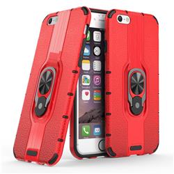 Alita Battle Angel Armor Metal Ring Grip Shockproof Dual Layer Rugged Hard Cover for iPhone 6s 6 6G(4.7 inch) - Red