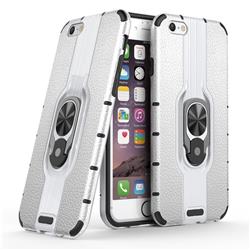 Alita Battle Angel Armor Metal Ring Grip Shockproof Dual Layer Rugged Hard Cover for iPhone 6s 6 6G(4.7 inch) - Silver