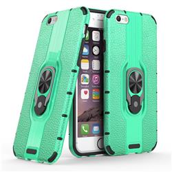 Alita Battle Angel Armor Metal Ring Grip Shockproof Dual Layer Rugged Hard Cover for iPhone 6s 6 6G(4.7 inch) - Green