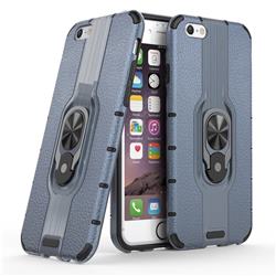 Alita Battle Angel Armor Metal Ring Grip Shockproof Dual Layer Rugged Hard Cover for iPhone 6s 6 6G(4.7 inch) - Blue