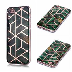 Green Rhombus Galvanized Rose Gold Marble Phone Back Cover for iPhone 6s 6 6G(4.7 inch)