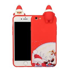 Santa Claus Elk Christmas Xmax Soft 3D Doll Silicone Case for iPhone 6s 6 6G(4.7 inch)