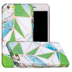 Green Triangle Painted Marble Electroplating Protective Case for iPhone 6s 6 6G(4.7 inch)