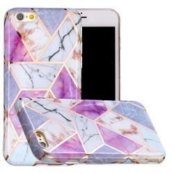 Purple and White Painted Marble Electroplating Protective Case for iPhone 6s 6 6G(4.7 inch)
