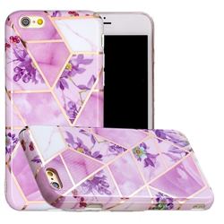 Purple Flower Painted Marble Electroplating Protective Case for iPhone 6s 6 6G(4.7 inch)