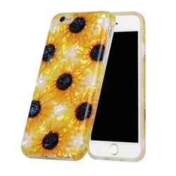 Yellow Sunflowers Shell Pattern Glossy Rubber Silicone Protective Case Cover for iPhone 6s 6 6G(4.7 inch)