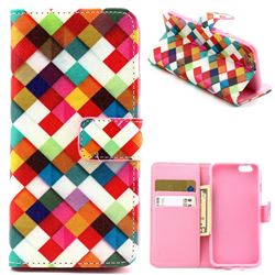 Color Plaid Leather Wallet Case for iPhone 6 (4.7 inch)