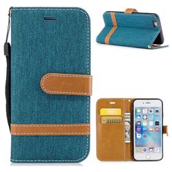 Jeans Cowboy Denim Leather Wallet Case for iPhone 6s 6 6G(4.7 inch) - Green