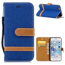 Jeans Cowboy Denim Leather Wallet Case for iPhone 6s 6 6G(4.7 inch) - Sapphire