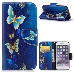 Golden Butterflies Leather Wallet Case for iPhone 6s 6 6G(4.7 inch)