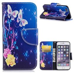 Yellow Flower Butterfly Leather Wallet Case for iPhone 6s 6 6G(4.7 inch)