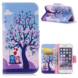 Tree and Owls Leather Wallet Case for iPhone 6s 6 6G(4.7 inch)
