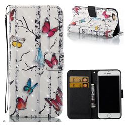 Colored Butterflies 3D Painted Leather Wallet Case for iPhone 6s 6 6G(4.7 inch)