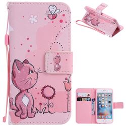 Cats and Bees PU Leather Wallet Case for iPhone 6s 6 6G(4.7 inch)