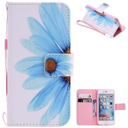 Blue Sunflower PU Leather Wallet Case for iPhone 6s 6 6G(4.7 inch)
